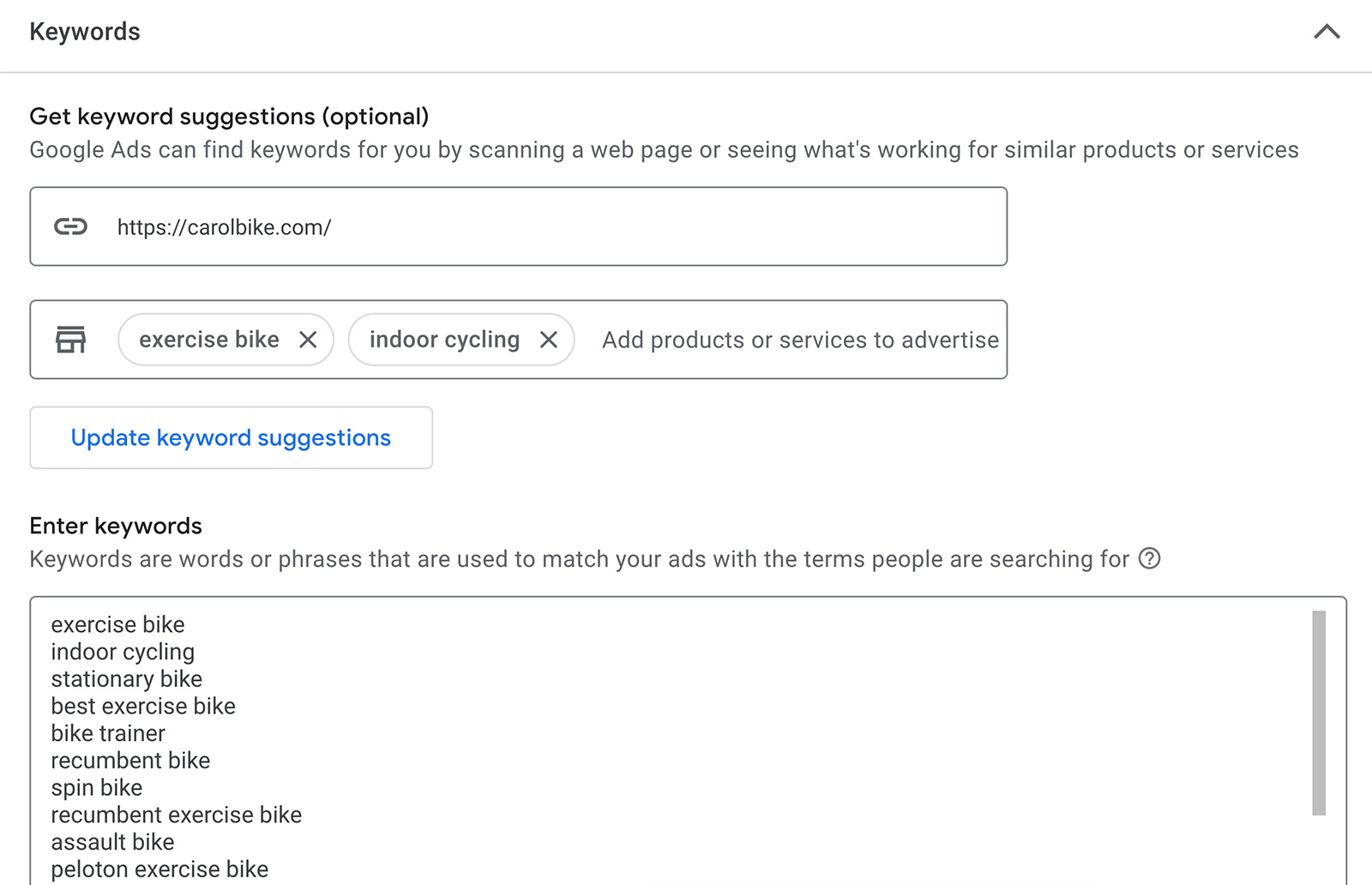Add keywords