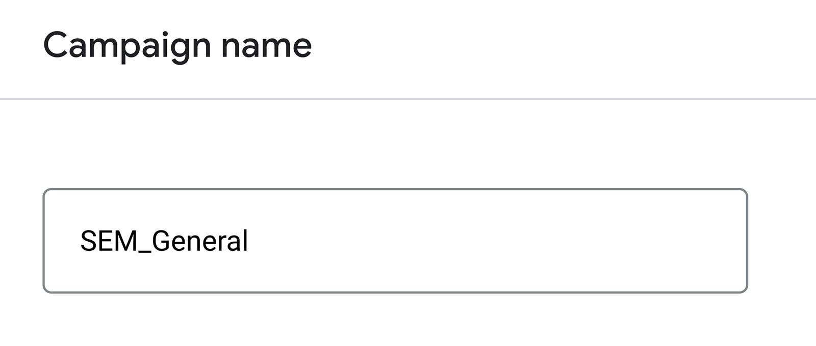 Name your campaign