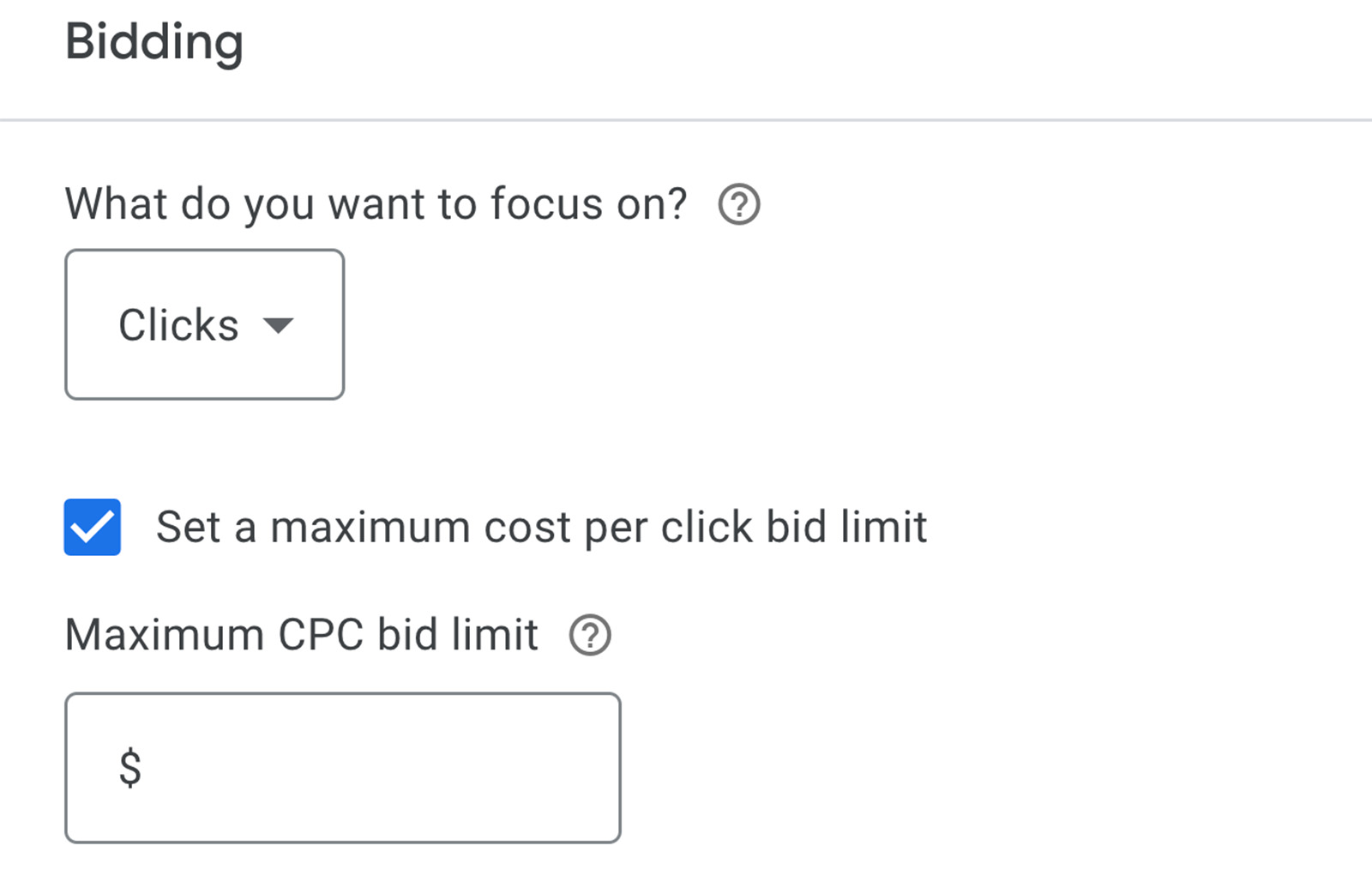 Set your bidding strategy