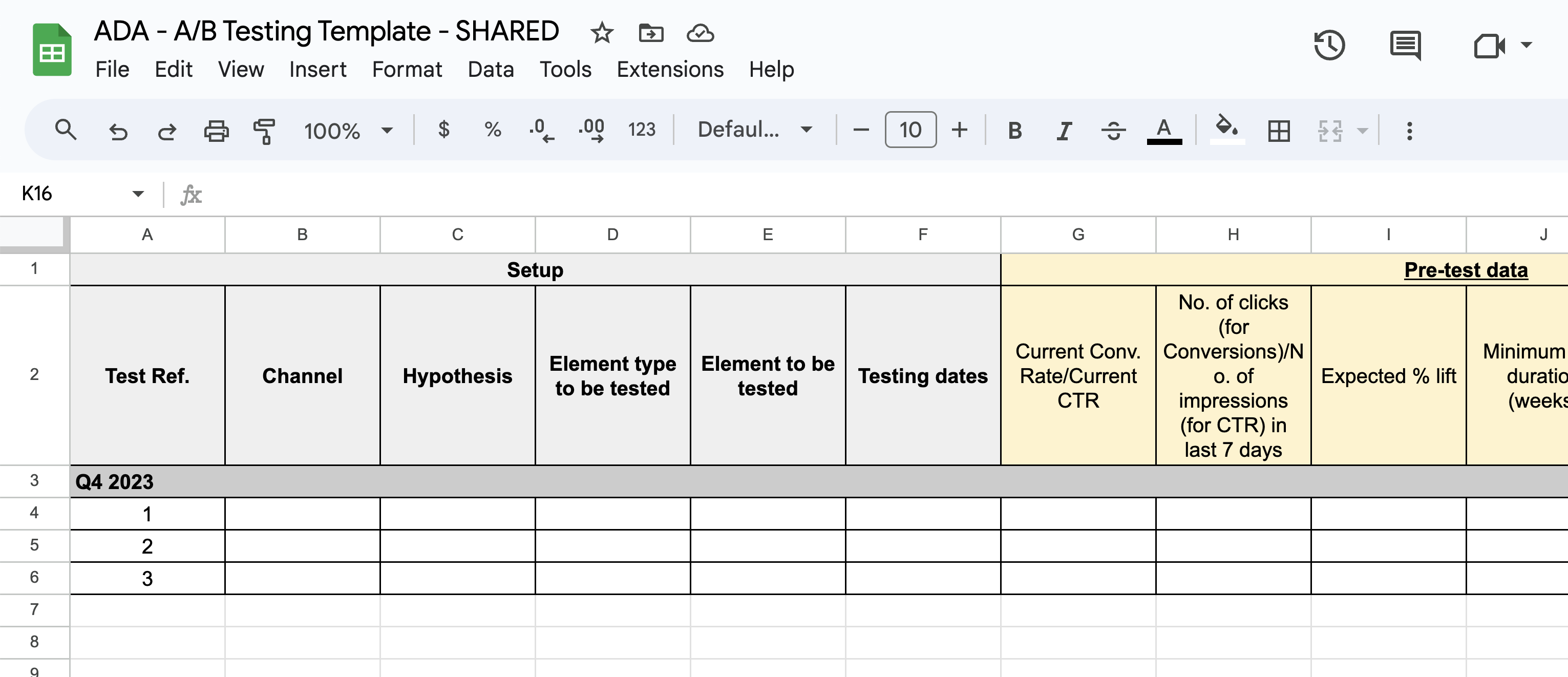 AB Testing Template